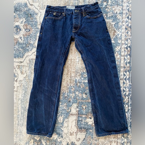 Jimmy Taverniti Denim Jeans. Distressed Wash, Button Fly Anti-Exposure. Size 34. - Picture 3 of 12